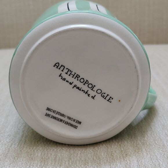 Anthropologie Colorway Mia Hand Painted Monogram Initial "M" Mug Drinking Cup - Picture 5 of 7